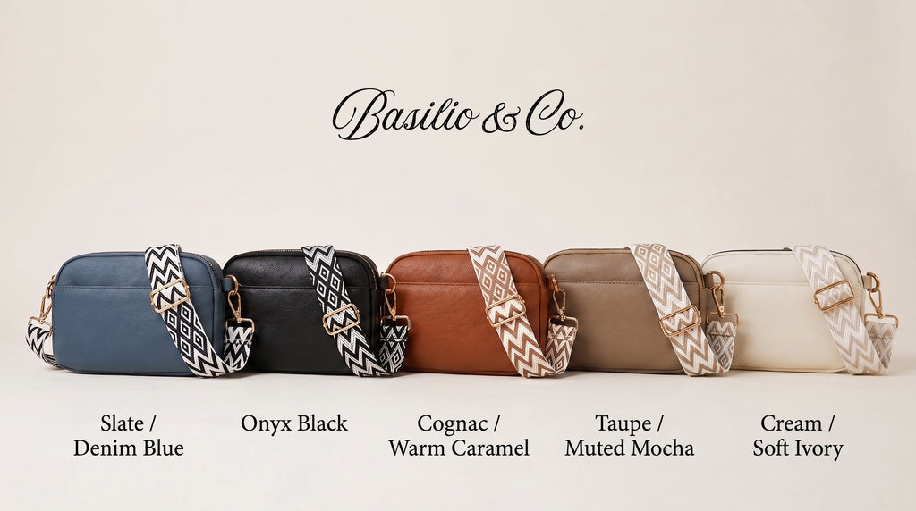 Maya Vegan Leather Woven-Strap Camera Crossbody
