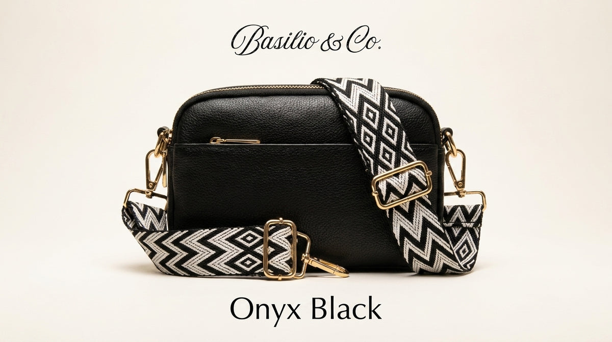 Maya Vegan Leather Woven-Strap Camera Crossbody